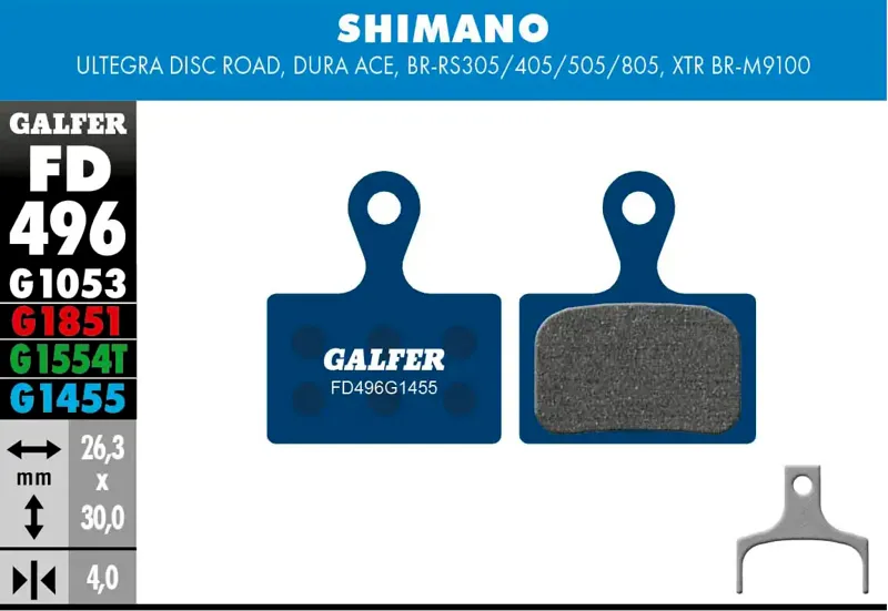 Galfer Road Disc Brake Pad - Shimano Ultegra/Dura-Ace/XTR M9100-1