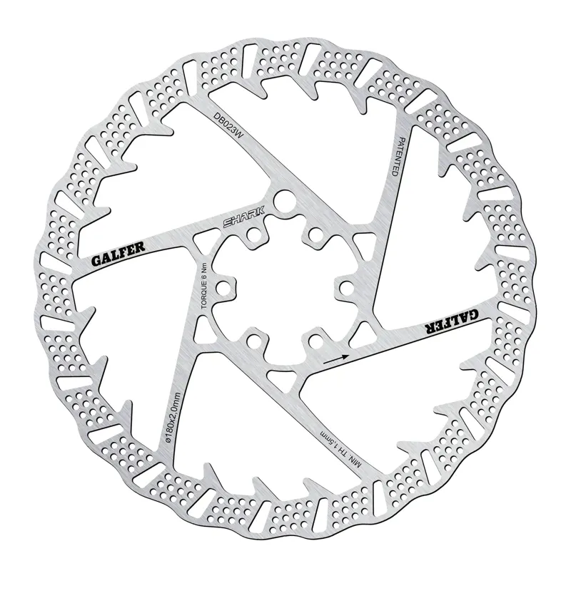 Galfer Shark Disc Brake Rotor 6 Bolt - Silver