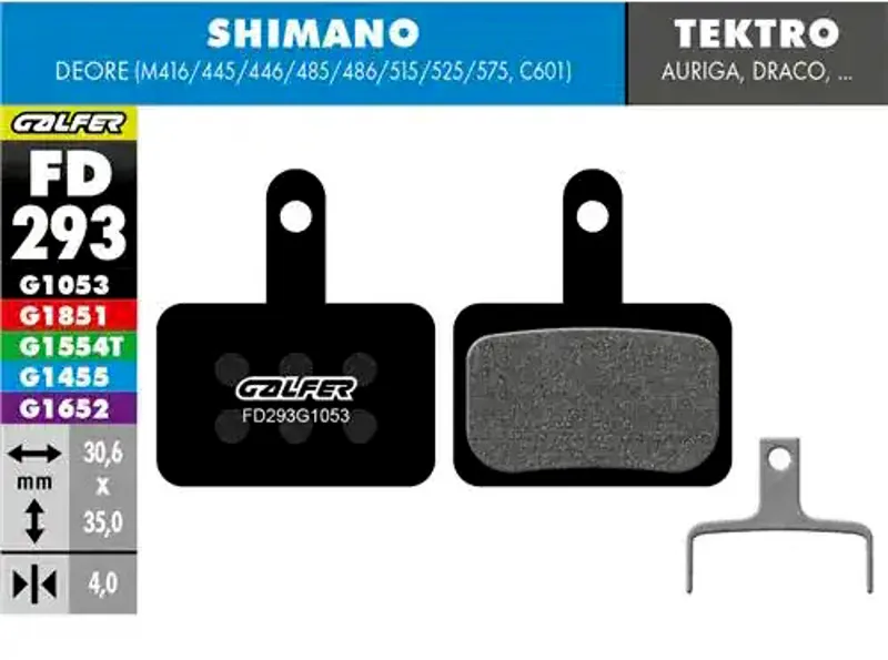Galfer Standard Bike Disc Brake Pad - Shimano Deore/Tektro Auriga/Draco/Orion-1
