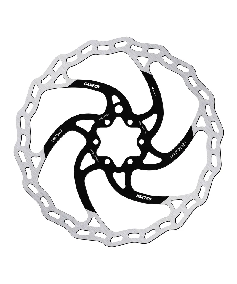 Galfer Wave Disc Brake Rotor 6-Bolt 203 x 2.00mm - Black/Silver