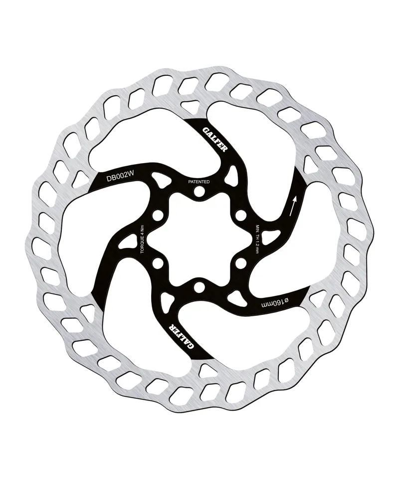 Galfer Wave Disc Brake Rotor 6-Bolt 223 x 2.00mm - Black/Silver