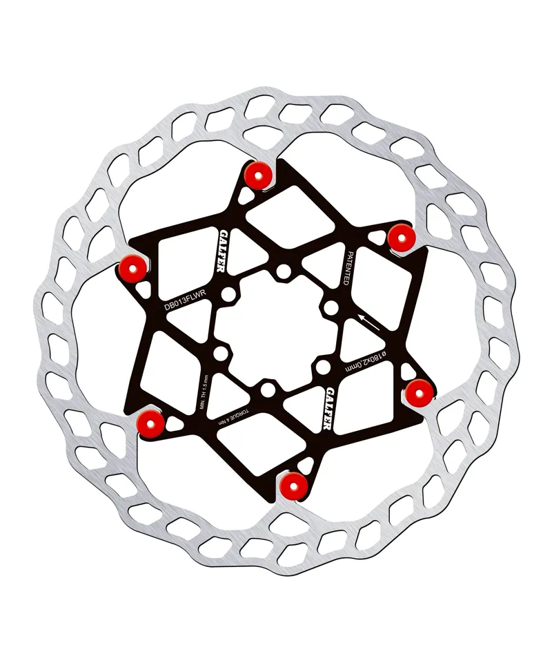 Galfer Wave Floating Disc Brake Rotor 6-Bolt 180 x 2.00mm - Red