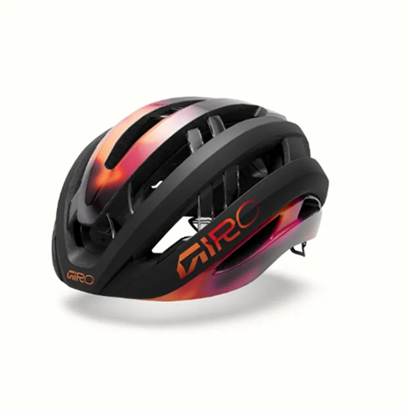 Giro Aries Spherical Road Cycling Helmet - Black/Frequency Orange