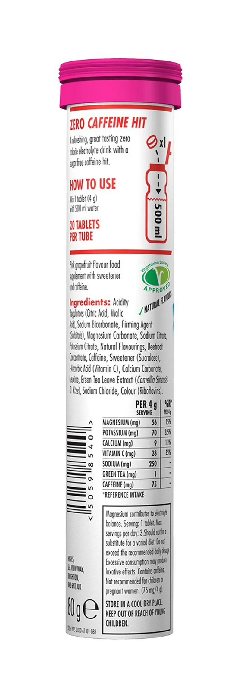 High5 Zero Caffeine Hit Tabs - Pink Grapefruit - One Tube-1