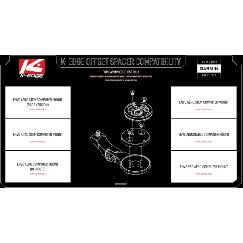 K-Edge Garmin Edge 1050 Off-Set Spacer - Black-5