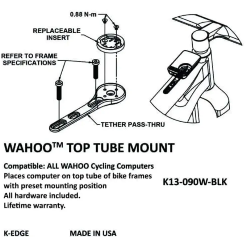 K-Edge Wahoo Top Tube Mount - Black Anodised-2