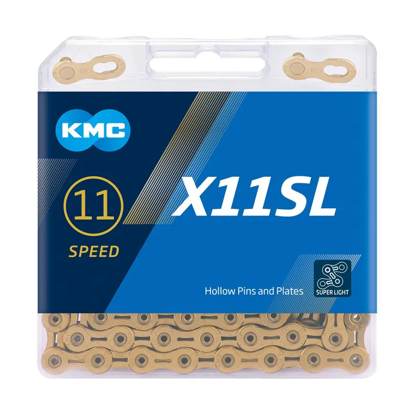 KMC X11-SL Ti-N 118L Bicycle Chain - Gold-1