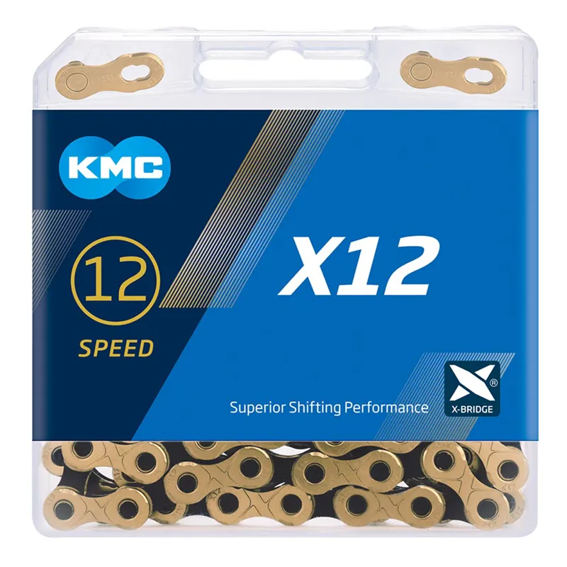 KMC X12 126L Bicycle Chain - Black/Gold-1