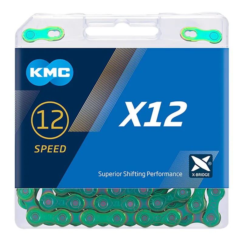 KMC X12 Bicycle Chain 126L - Aurora Green-1