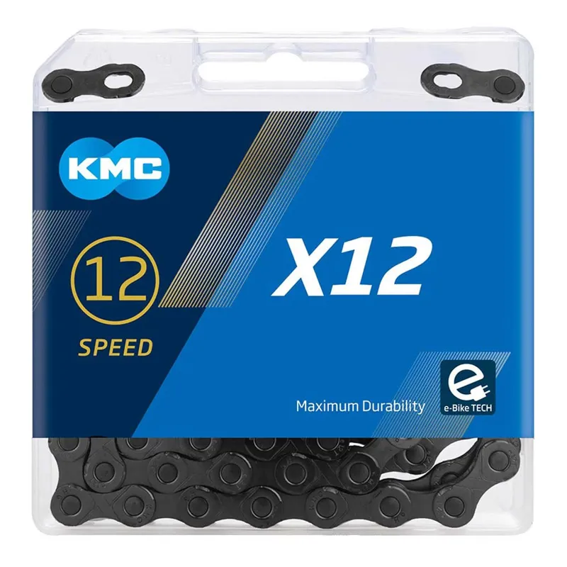 KMC X12 BlackTech 12-Speed 126L Bicycle Chain - Black-1