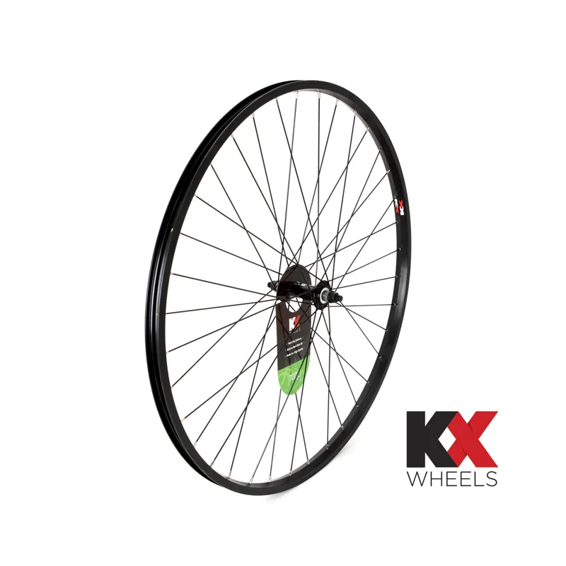 KX Hybrid 700c Singlewall Solid Axle Front Rim Brake Wheel - Black
