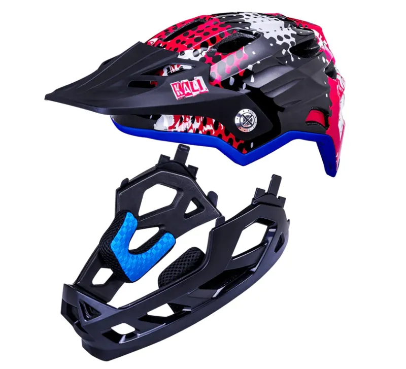 Kali Maya Kids Full Face Mountain Bike Helmet - Punk Gloss Red-1