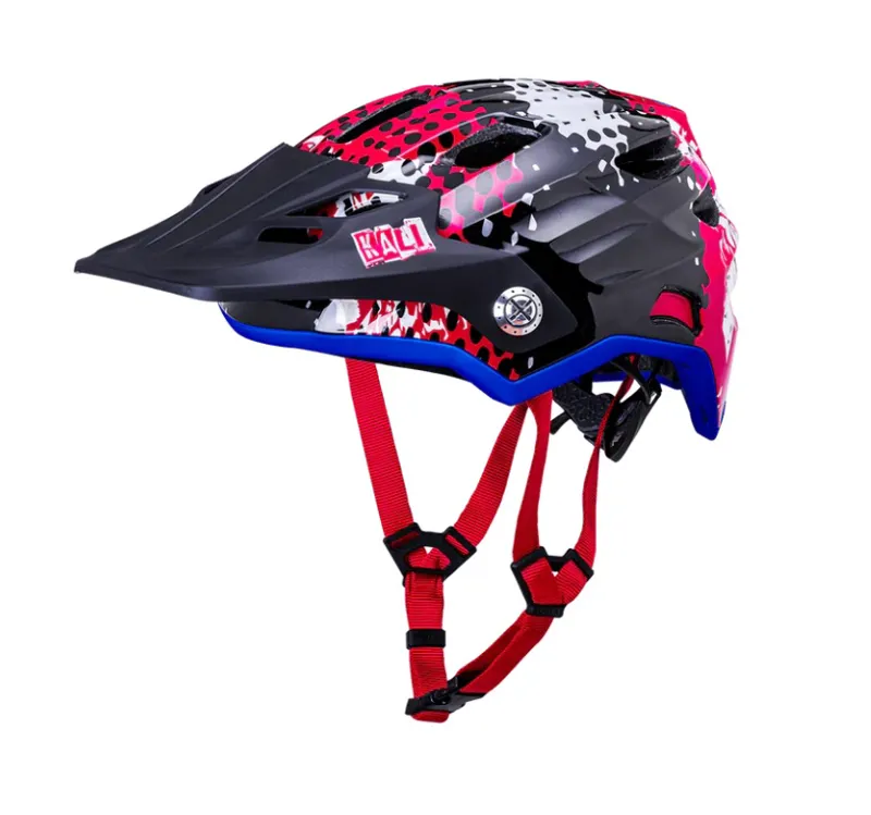 Kali Maya Kids Full Face Mountain Bike Helmet - Punk Gloss Red-2