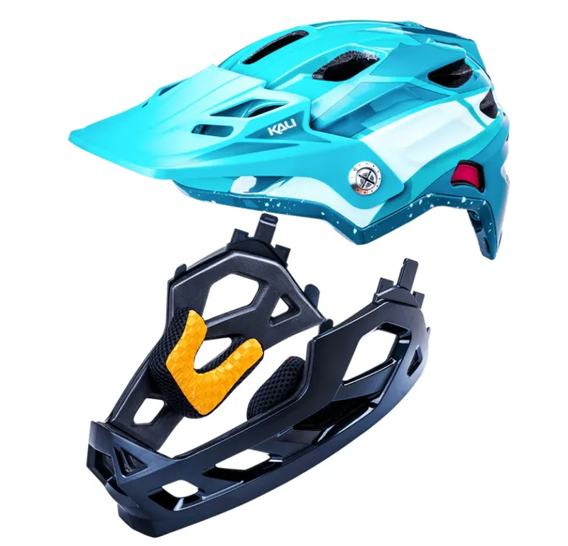 Kali Maya Kids Full Face Mountain Bike Helmet - Race Gloss Teal-1
