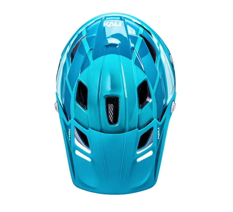 Kali Maya Kids Full Face Mountain Bike Helmet - Race Gloss Teal-4