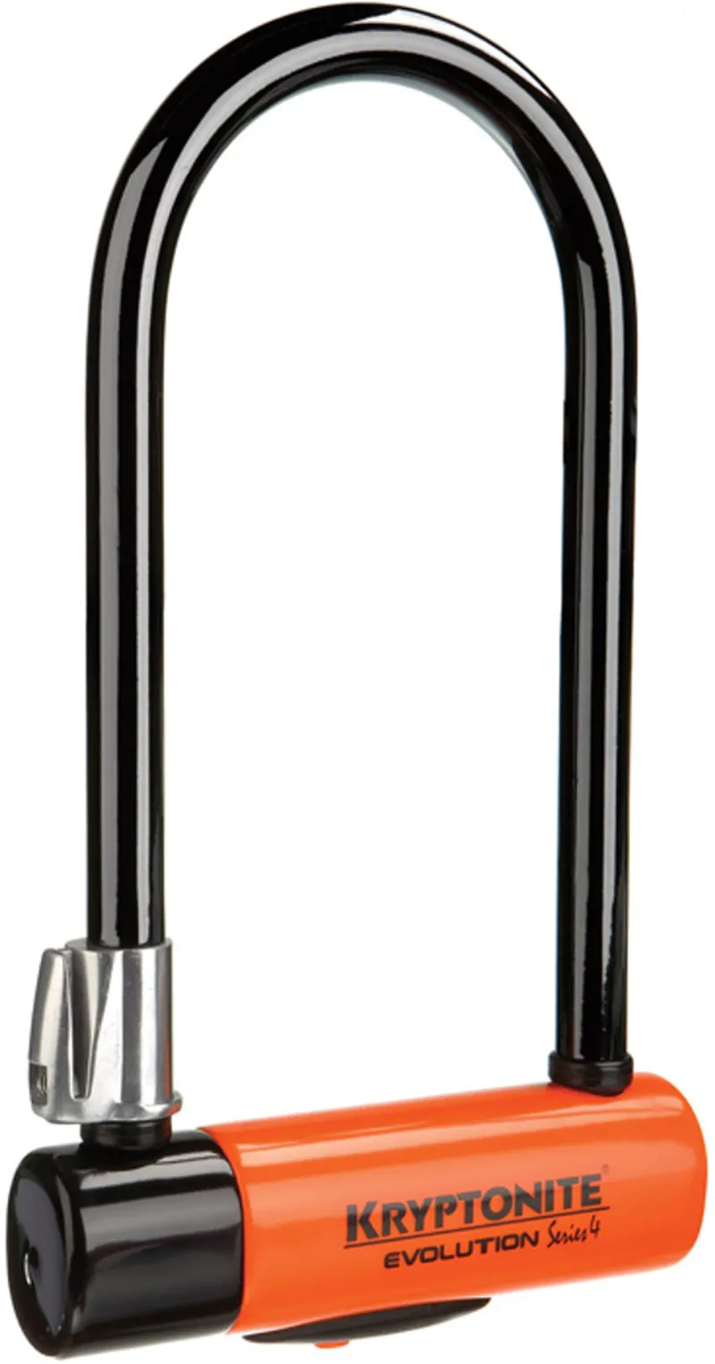 Kryptonite Evolution Series 4 U-Lock Long Shackle Bicycle Lock - Black/Orange