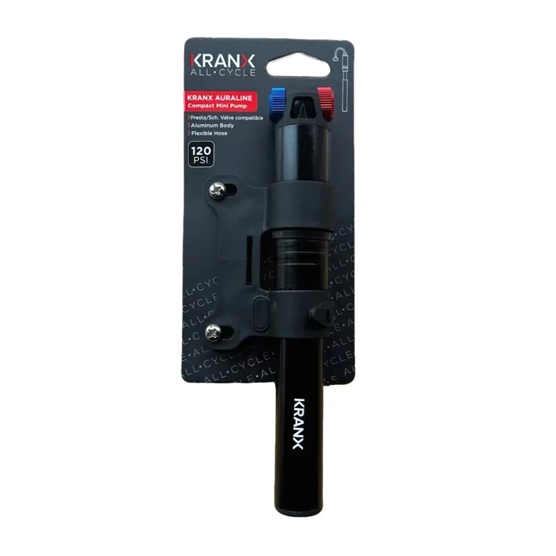KranX Auraline Compact Alloy Mini Bike Pump - Black-3