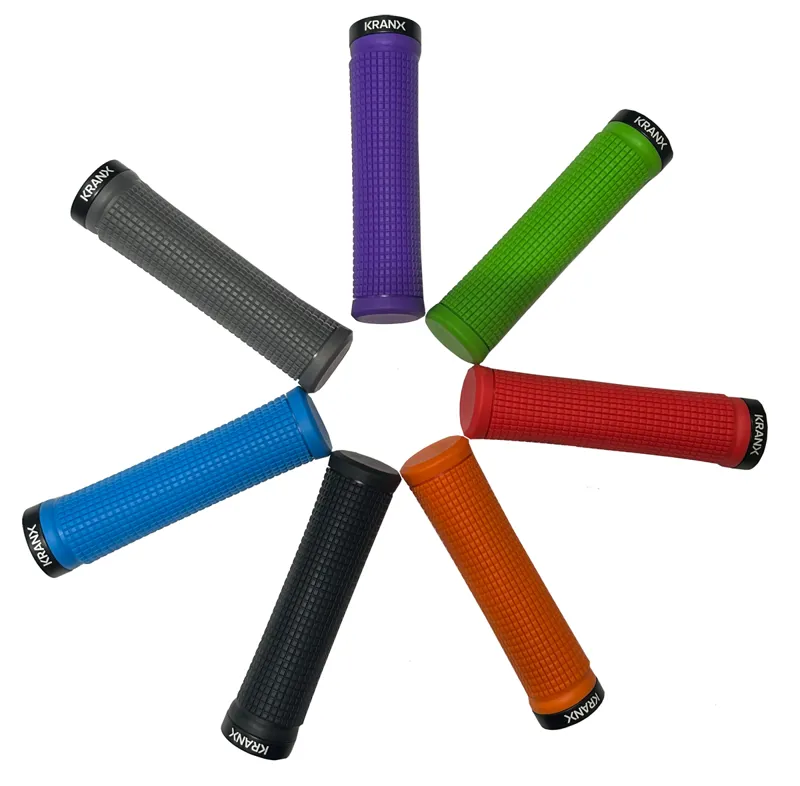 KranX Bite Lock-On Bike Handlebar Grips - Purple-1