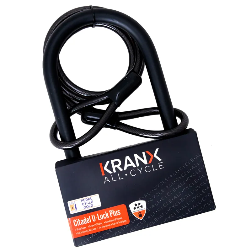 KranX Citadel Plus 16mm/270mm Bike U-Lock with Security Cable-2