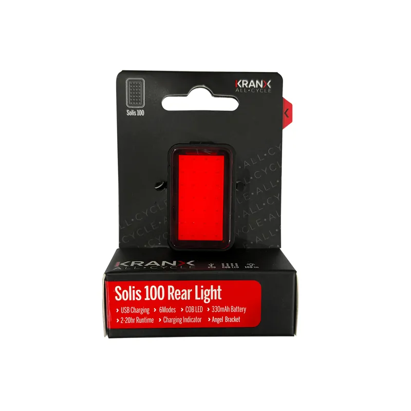 KranX Solis 100 USB Rear Bike Light - Black-3