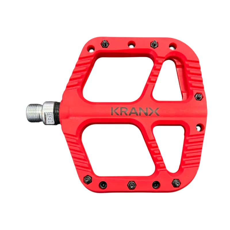 KranX Trail Bright Platform Mountain Bike Pedal - Red