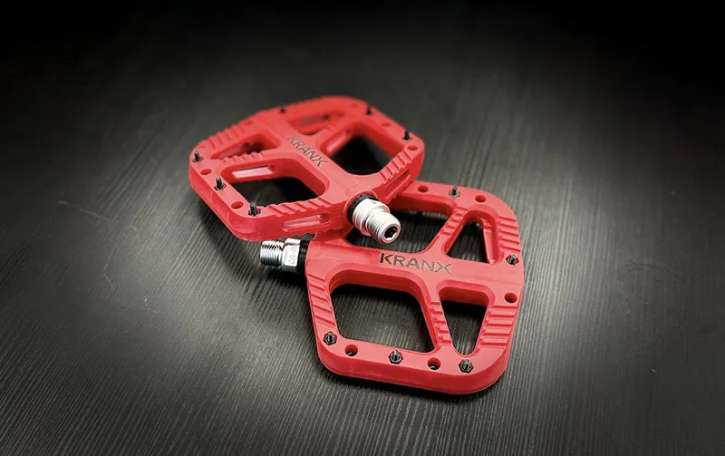 KranX Trail Bright Platform Mountain Bike Pedal - Red-3
