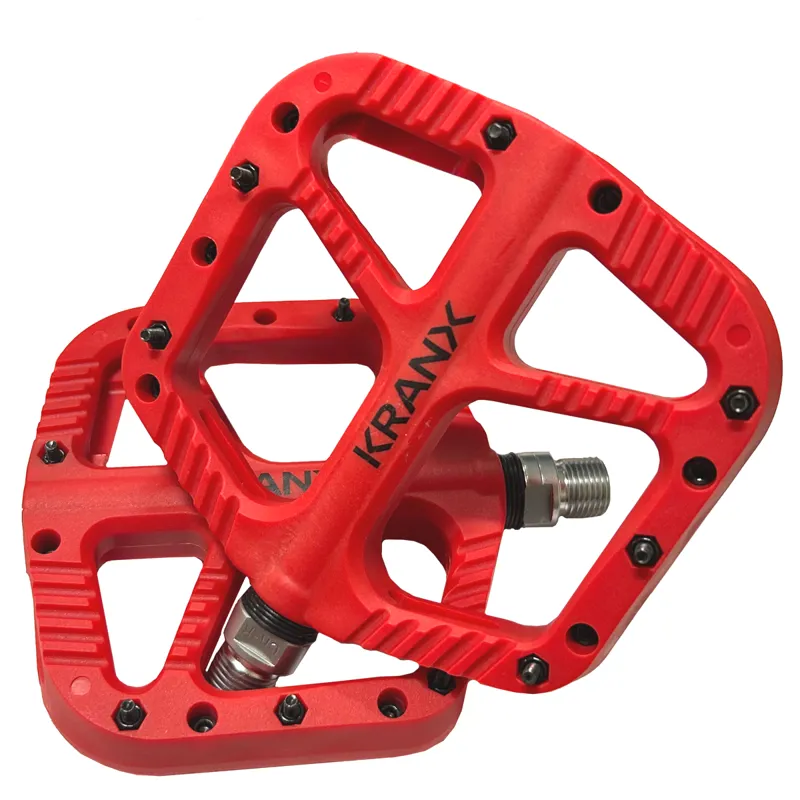 KranX Trail Bright Platform Mountain Bike Pedal - Red-1