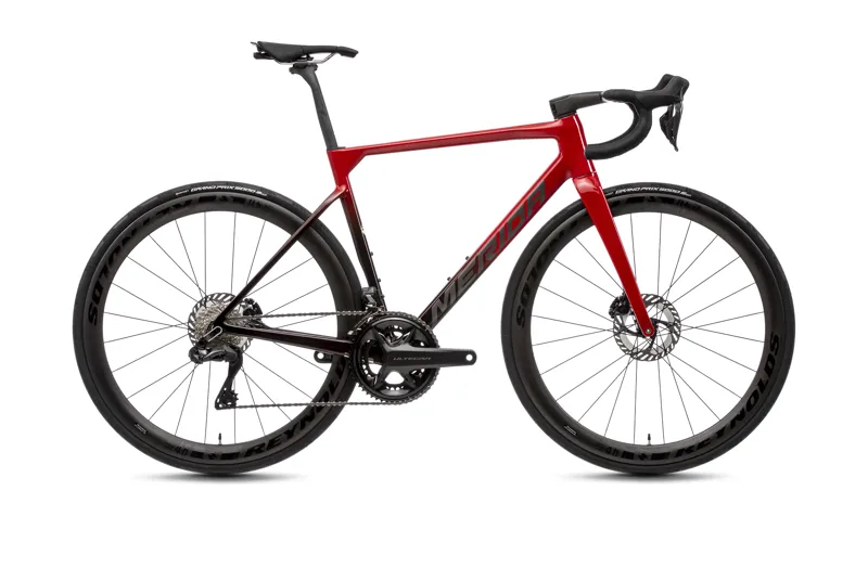2025 Merida Scultura 9000 Road Bike - Red/Dark Red/Black-4