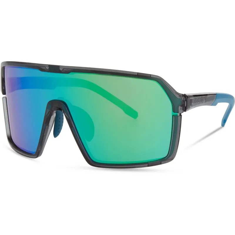 Madison Crypto Crystal Gloss Smoke Sunglasses - Green Mirror Lens