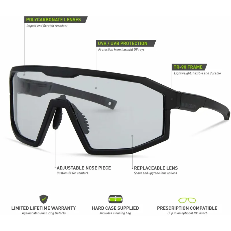 Madison Enigma Sunglasses - Matte Black/Clear Lens-5