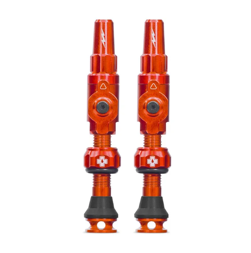 Muc-Off Tubeless Bicycle Tyre Valves Big Bore Lite - Orange-1