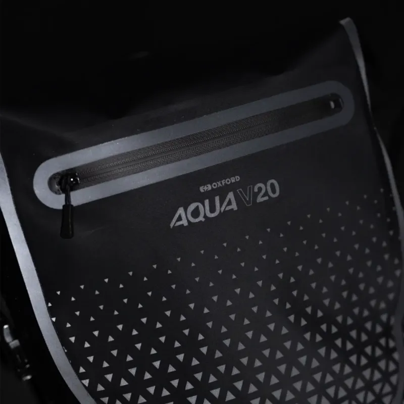 Oxford Aqua V 20 Extreme Visibility Single QR Pannier Bag - Black-8