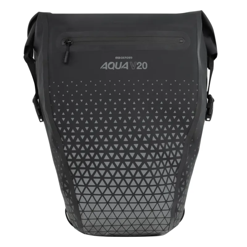 Oxford Aqua V 20 Extreme Visibility Single QR Pannier Bag - Black