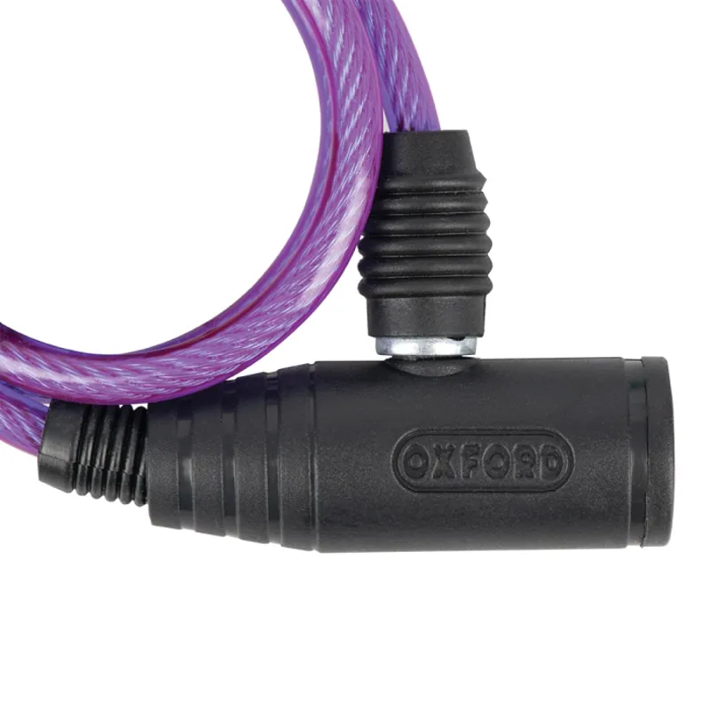 Oxford Bumper Cable Lock 6mm x 0.6m Bike Lock - Purple-3