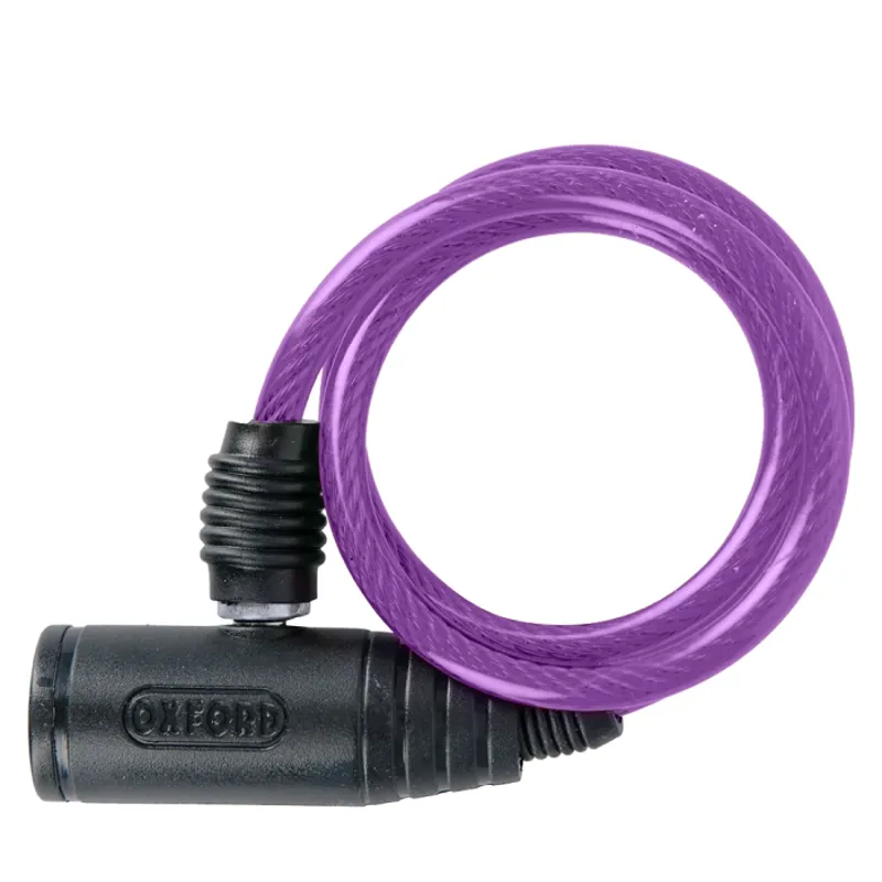 Oxford Bumper Cable Lock 6mm x 0.6m Bike Lock - Purple