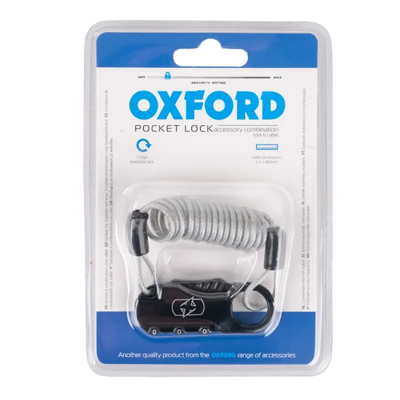 Oxford Pocket Lock 2.2 x 900mm Bike Lock-1