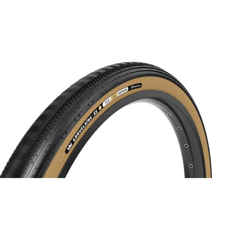 Panaracer GravelKing Semi Slick R-Line TLR 700c Gravel Tyre - Black/Amber