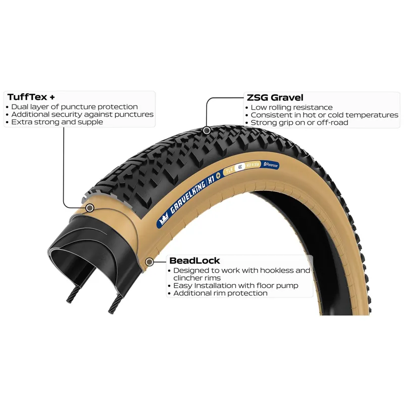 Panaracer GravelKing X1 Plus TLR 650B/27.5 x 48c Gravel Tyre - Black-2