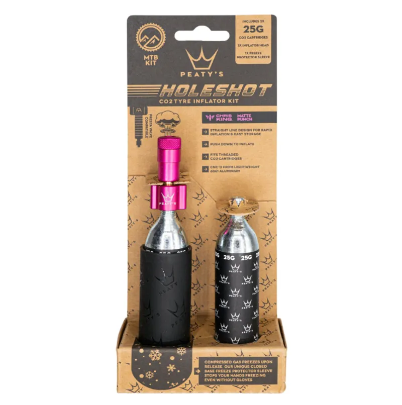 Peatys Holeshot CO2 Mountain Bike Tyre Inflator 25g - Punch