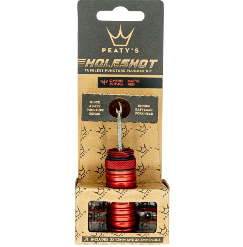 Peatys Holeshot Tubeless Tyre Puncture Plugger Kit - Red