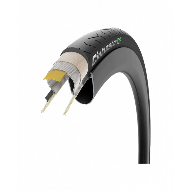 Pirelli Cinturato EVO TLR Clincher Folding Bead 700c Road Bike Tyre - Black-6