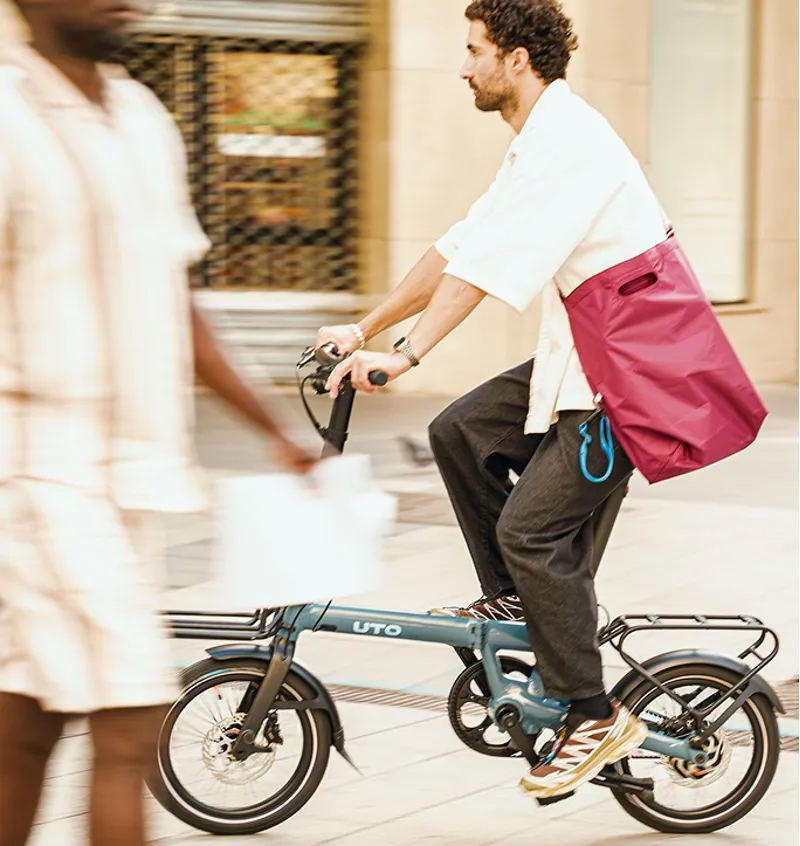 UTO Morning Pro16 Folding Electric Bike - Taupe-4