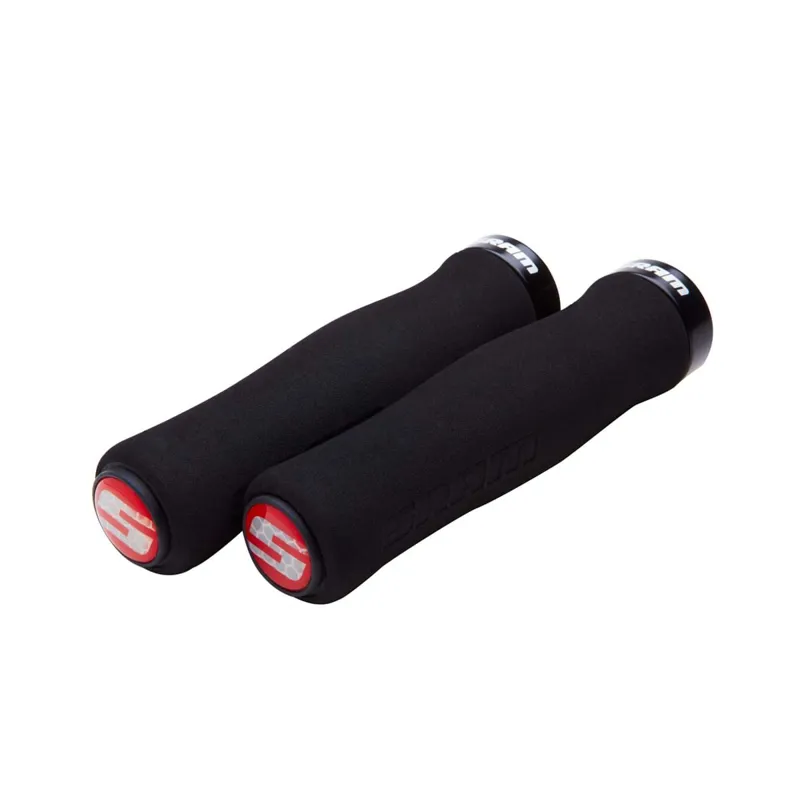 SRAM Locking Handlebar Grips Contour Foam 129mm - Black with Single Black Clamp and End Plugs
