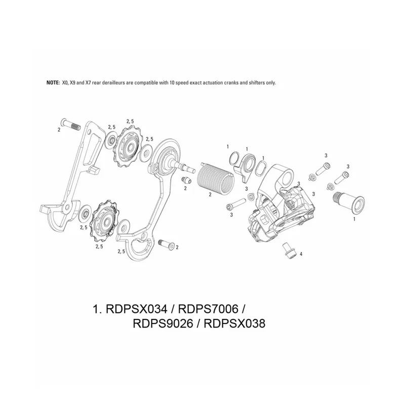 SRAM Spare Rear Derailleur Hanger Bolt Kit X7/Type2 10-Speed