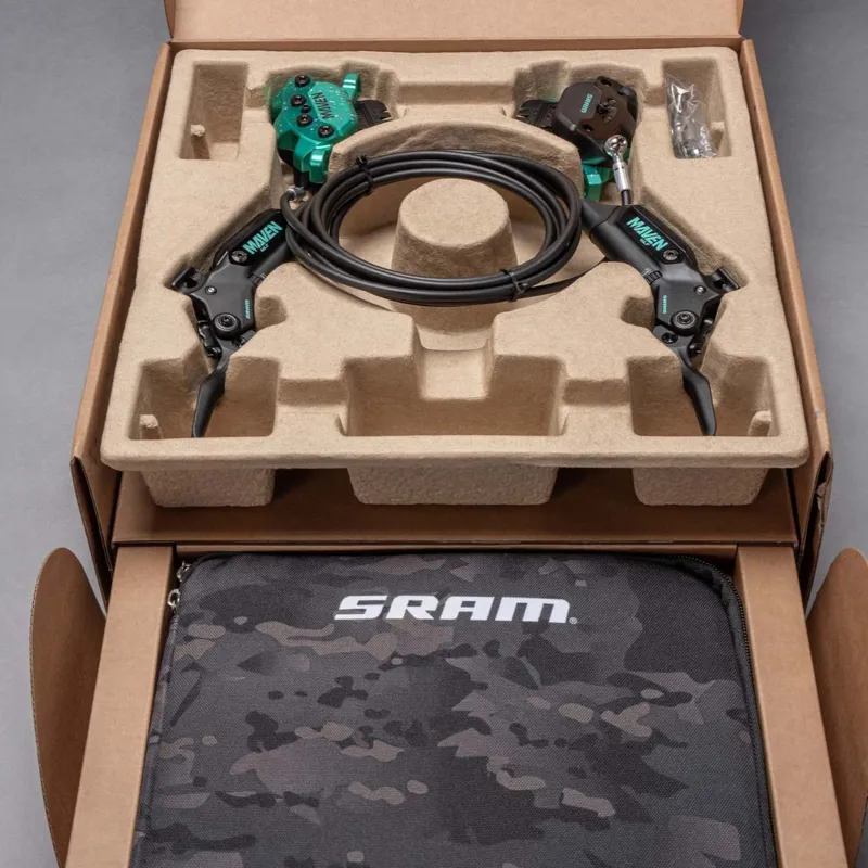SRAM Maven Ultimate Stealth Expert Brake Kit - Limited Edition Teal Splatter-3