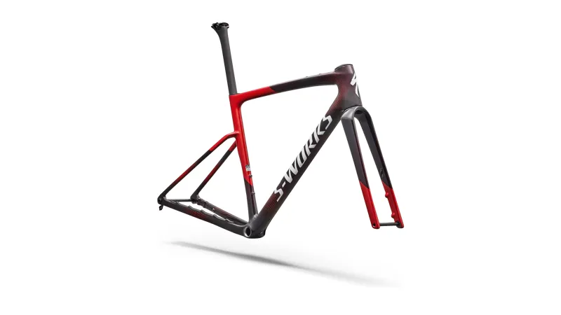 2027 S-Works Crux 5 Gravel Bike Frameset - Cayenne Metallic/Red Tint-1
