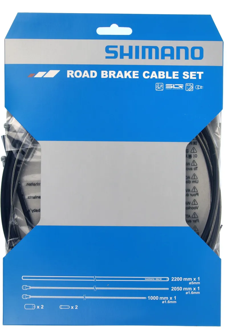 Shimano Road Brake Cable Set with Stainless Steel Inner Wire - Black