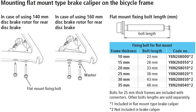 Shimano Flat Mount Calliper to Flat Mount Frame Fixing Bolt C-1