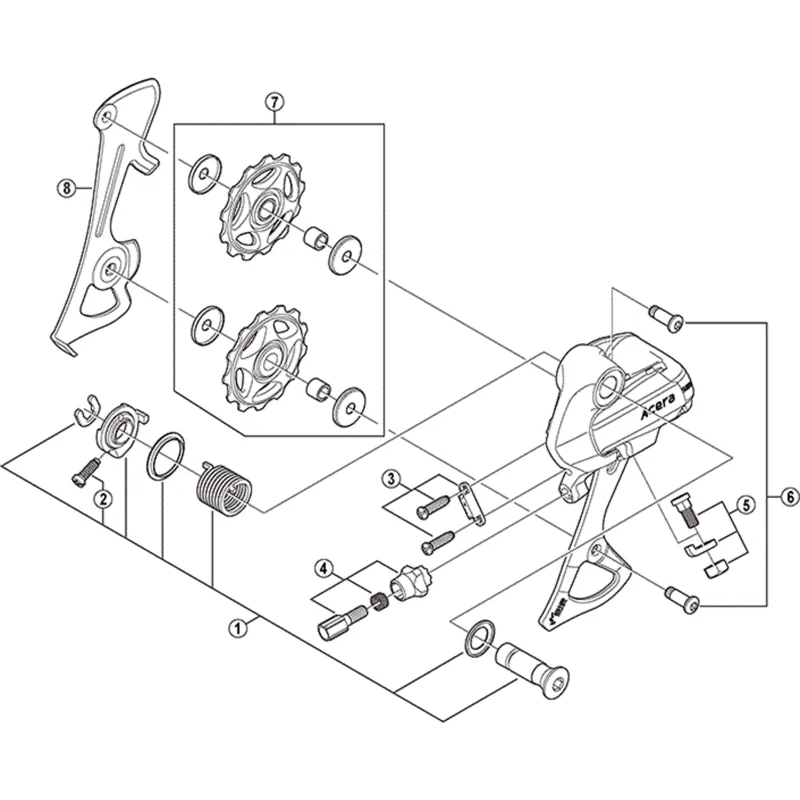 Shimano Alivio RD-M410 Tension and Guide Pulley Set-1