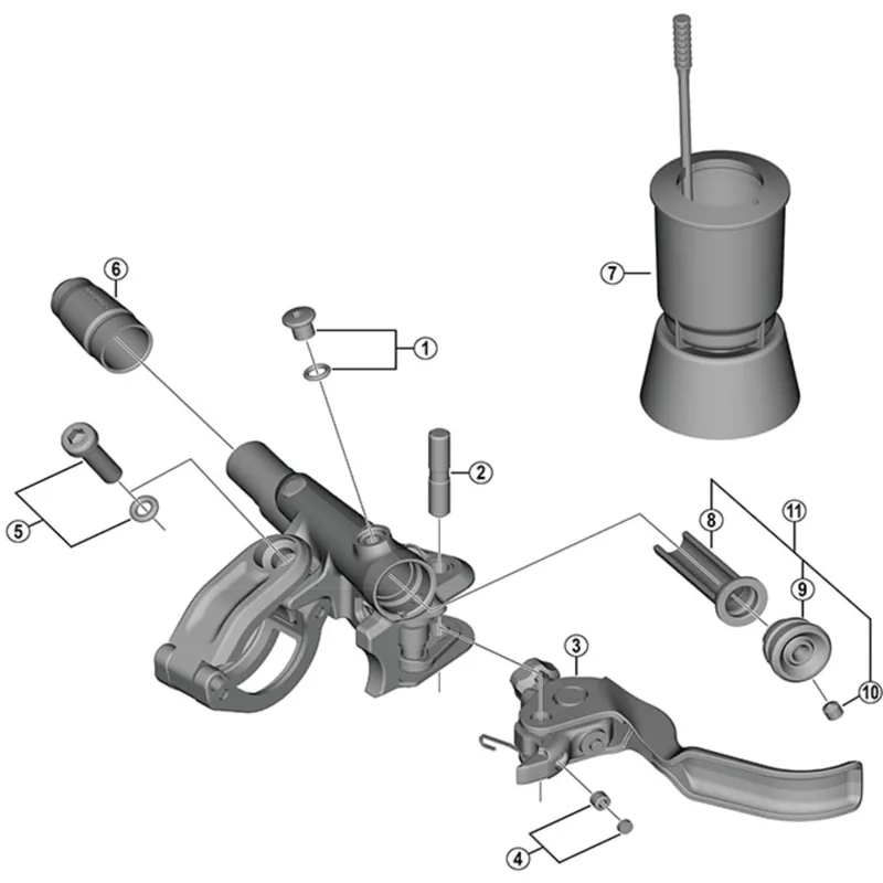 Shimano BL-M7100 Left Hand Brake/Shift Lever Member Unit Silver
